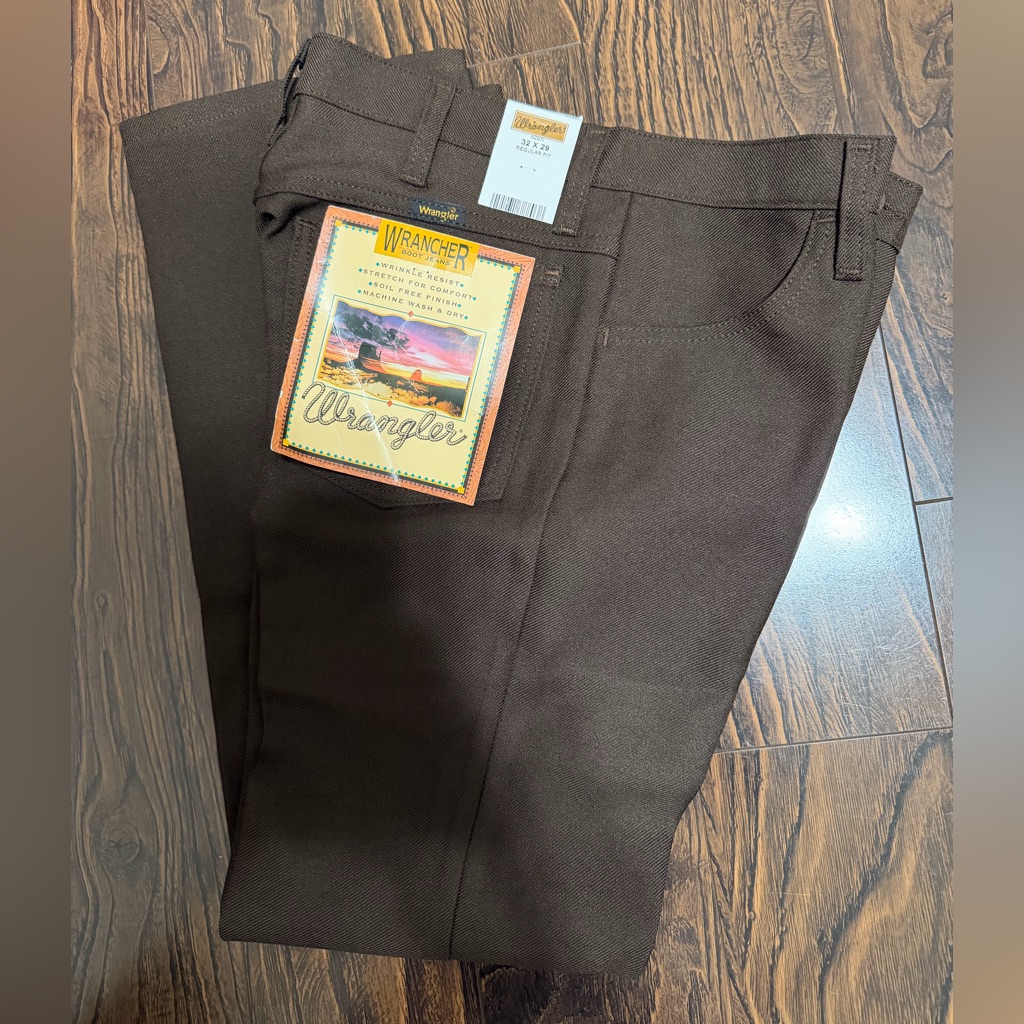 Wrangler Cream And Brown Boot Pants Jeans Poster Label